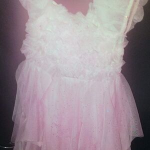 Pink Ruffled Dress with Glitter